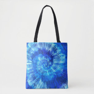 Tote Bag Hippie Tie Dye Motif Aquarelle bleu moderne