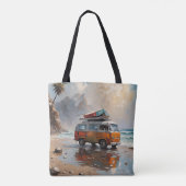 Tote Bag Hippie Van Seascape Voyageur Mood Art (Dos)