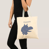 Tote Bag Hippo bleu mignon Hippopotame Personnalisé (Devant (produit))
