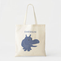 Hippo bleu mignon Hippopotame Personnalisé