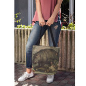 Tote Bag Hippo botanique vintage, personnalisable