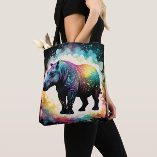 Tote Bag Hippo Spectral : Un Voyage Holographique