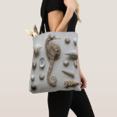Tote Bag Hippocampe et coquilles (De près)