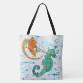 Tote Bag Hippocampe et poisson mignons (Dos)