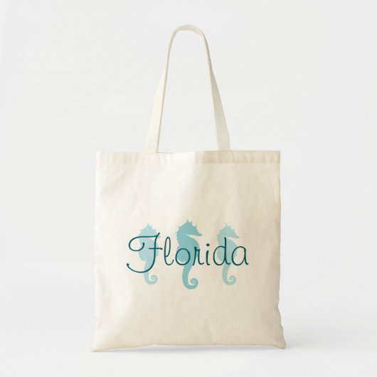 Tote Bag Hippocampes Bleus Œuf de Merle Floridien (Devant)