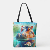 Tote Bag Hippopotame Coloré (Dos)