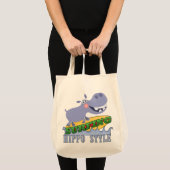 Tote Bag Hippopotame de surfer (Devant (produit))