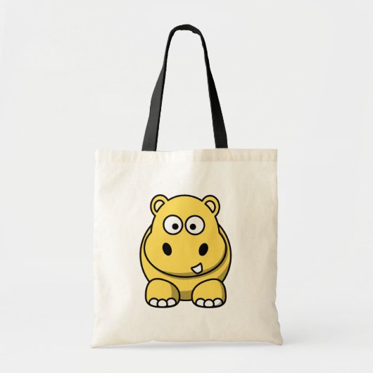 Tote Bag Hippopotame jaune mignon (Devant)