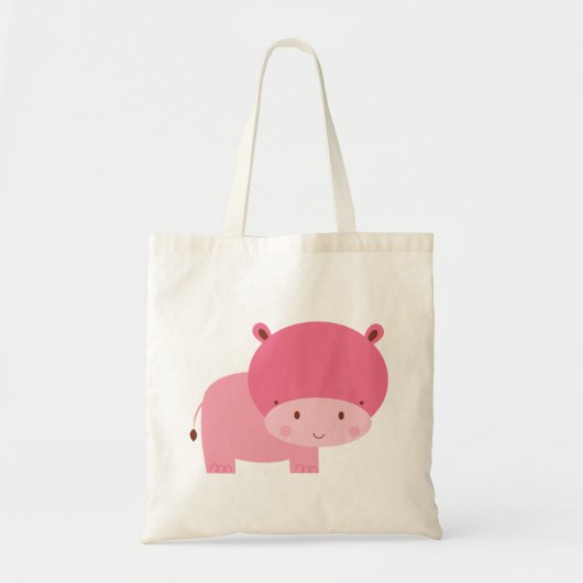 Tote Bag Hippopotame rose de bébé (Devant)