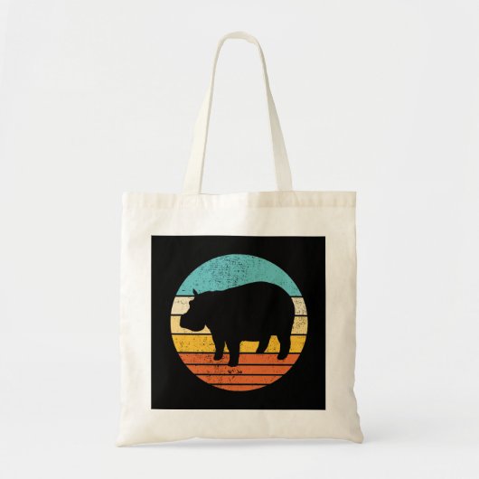 Tote Bag Hippopotomas Soleil rétro (Devant)