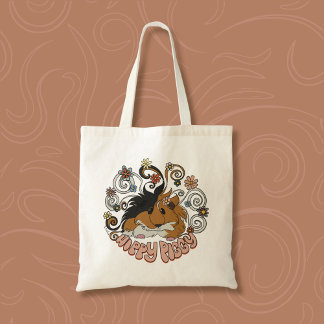Tote Bag Hippy Piggy - Illustration du cochon de Guinée mig