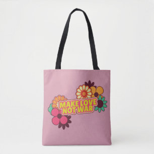 Tote Bag Hippy Retro Rend l'amour plus que la guerre