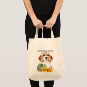 Tote Bag Hipster Beagle personnalisable Thanksgiving (Devant (produit))