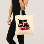 Tote Bag Hipster favori (Devant (produit))