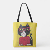 Tote Bag Hipster Folk Art Turtleneck Chat (Dos)