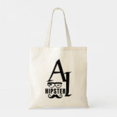 Tote Bag Hipster IA avec lunettes portatives et moustache (Dos)