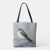 Tote Bag Hirondelle violette-verte (Dos)