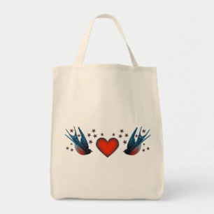 Tote Bag Hirondelles et étoiles