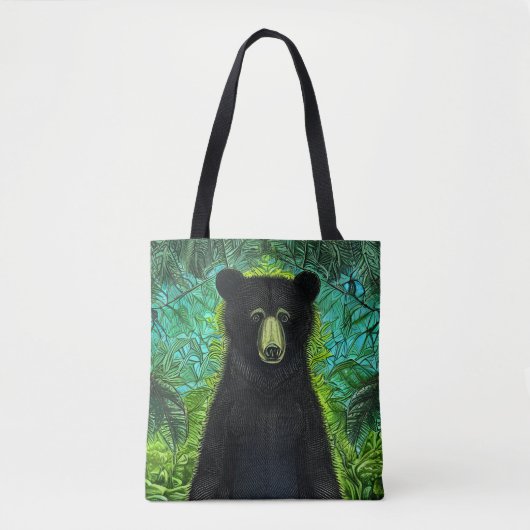 Tote Bag Histoire amusante Petit ours noir (Devant)