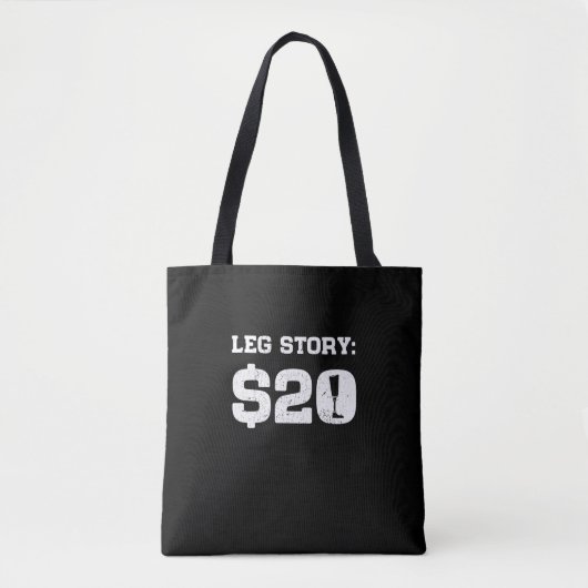 Tote Bag Histoire de la jambe 20 $ Amputé Prosthétique Hand (Devant)