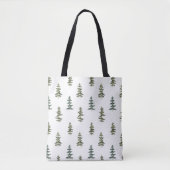 Tote Bag Hiver branché | Motif d'arbre de Noël (Devant)