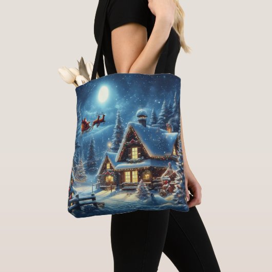 Tote Bag Hiver/Père Noël/Noël/Neige (De près)