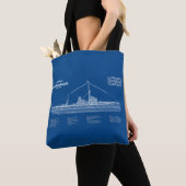Tote Bag HMS Dreadnoud - Plan d'expédition ABD (De près)