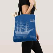 Tote Bag HMS Victory - Plan de plan des navires ABD (De près)