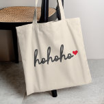 Tote Bag Ho Ho | Christmas Heart Modern Minimalist<br><div class="desc">Sac fourre-tout moderne et minimaliste avec "ho ho ho ho ho ho" en écriture manuscrite typographie en noir off suivi d'un coeur d'amour rouge mignon. Le cadeau parfait ou l'accessoire avec un Noël super festif sentir pour la saison des fêtes pour ceux que vous aimez!</div>