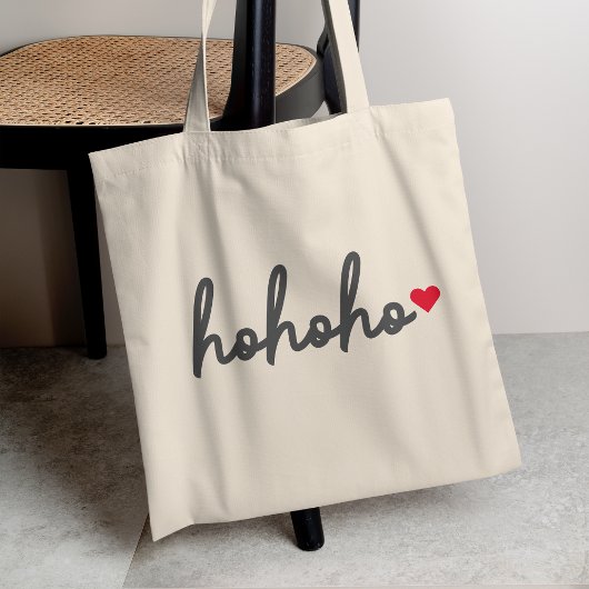 Tote Bag Ho Ho | Christmas Heart Modern Minimalist