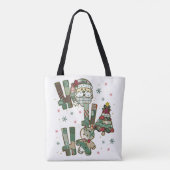 Tote Bag Ho Ho Ho Christmas Festive Patchwork (Dos)