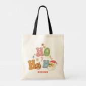 Tote Bag Ho Ho Ho Super Joyeux Noël Personnalisé Nom (Dos)