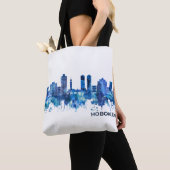 Tote Bag Hoboken New Jersey Skyline Blue (De près)
