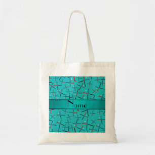 Tote Bag Hockey nommé personnalisé de gisement de turquoise