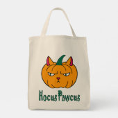 Tote Bag Hocus pawcus Halloween citrouille ginger cat magie (Dos)
