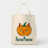 Tote Bag Hocus pawcus Halloween citrouille ginger cat magie (Devant)
