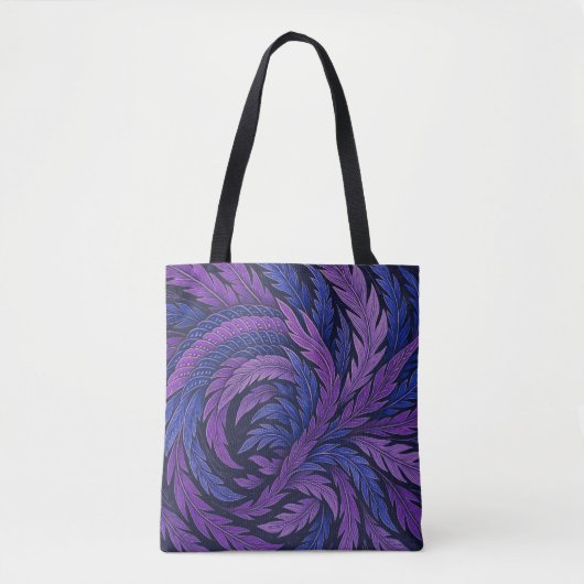 Tote Bag Hokusai Phoenix Tote Purple Feather Japan Art (Devant)