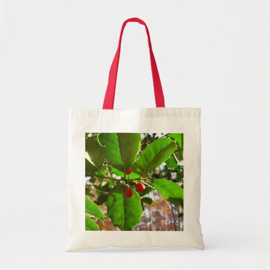 Tote Bag Holly Feuilles II Vacances Nature Botanique (Devant)