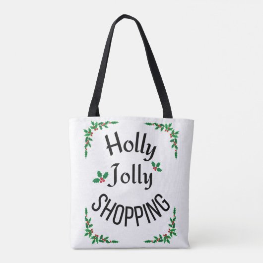 Tote Bag Holly Jolly Shopping Hiver Vacances (Dos)