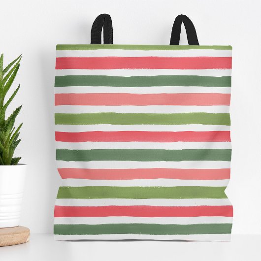 Tote Bag Holly Jolly Stripes