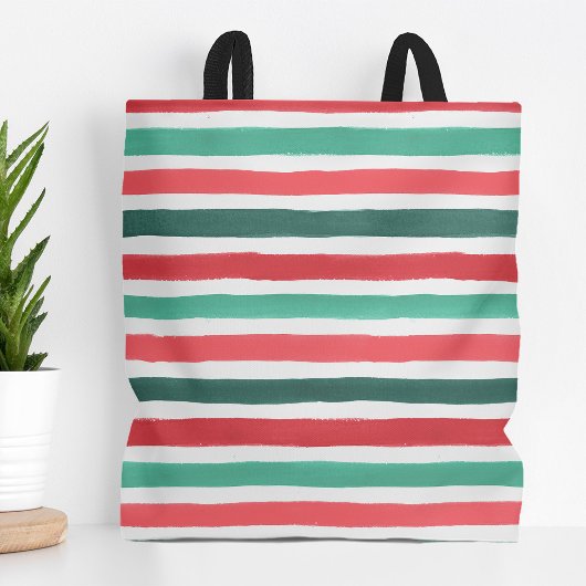 Tote Bag Holly Jolly Stripes