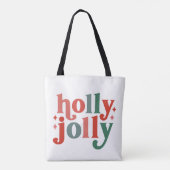 Tote Bag Holly Jolly - Typographie des Fêtes Rétro (Dos)