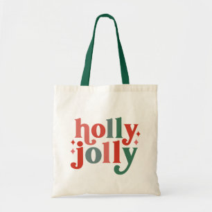Tote Bag Holly Jolly - Typographie des Fêtes Rétro