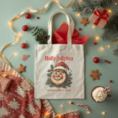Tote Bag Holly-Jollybun – Funny Christmas Cinnamon Roll Pun