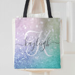 Tote Bag Holographe de Parties scintillant glamour assez pe<br><div class="desc">Personnalisez facilement cet élégant motif de parties scintillant bokeh coloré avec votre nom et/ou monogramme personnalisés.</div>