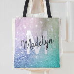 Tote Bag Holographe de Parties scintillant glamour assez pe<br><div class="desc">Personnalisez facilement cet élégant motif de parties scintillant bokeh coloré avec votre nom et/ou monogramme personnalisés.</div>