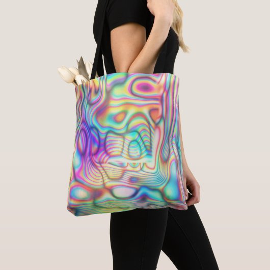 Tote Bag Holographie couleur Trippy Holo (De près)