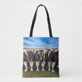 Tote Bag Holstein Cow porte un Casquette de cowboy (Devant)