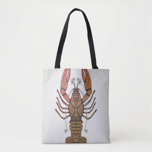 Tote Bag Homard de style de Zentangle (Devant)