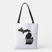 Tote Bag Home Sweet Home Typographie & Michigan Silhouette (Dos)